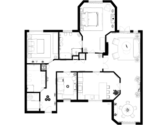 An example of a monochrome floorplan