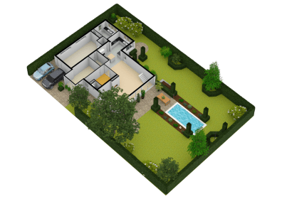 Sample 3D site view plan design from Floorplanner