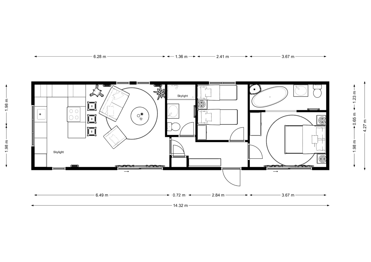 black and white floorplan example in carousel 03