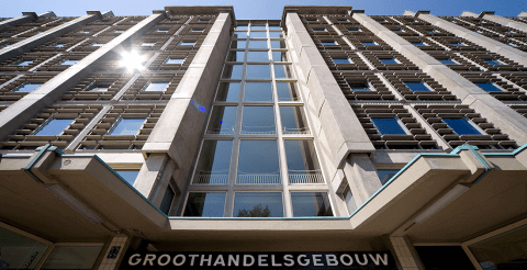 A front-view photo of the building where Floorplanner has located their headquarters