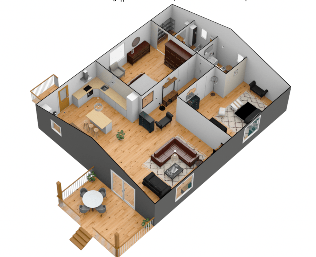 3D dollhouse view floor plan example 5 by Floorplanner