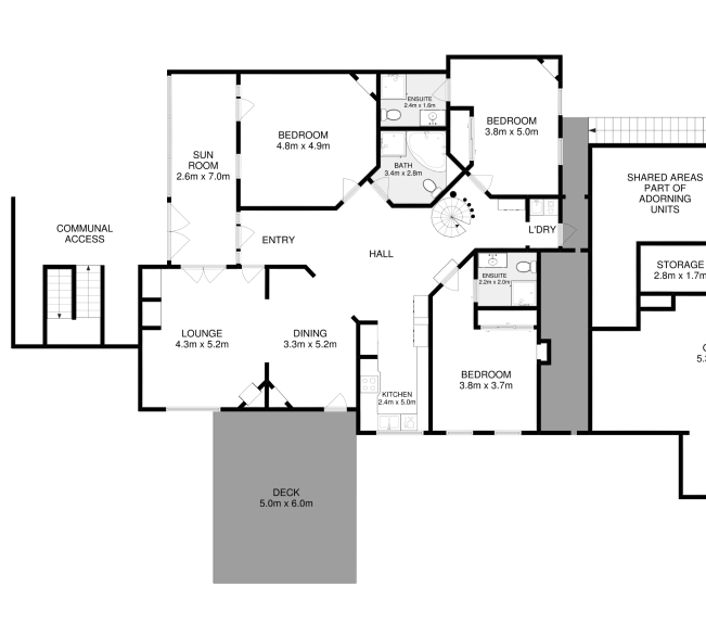 An example of a 2D floorplan made by Floorplanner