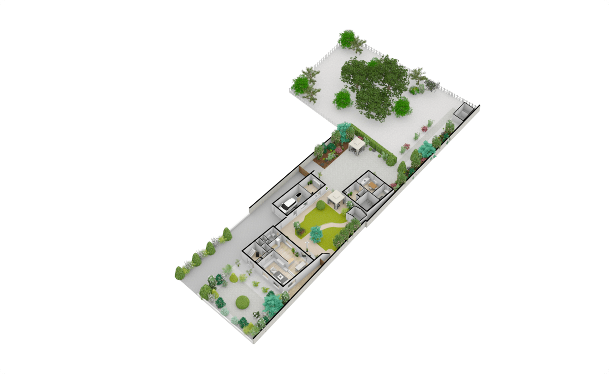 3D site view plan example 1 by Floorplanner