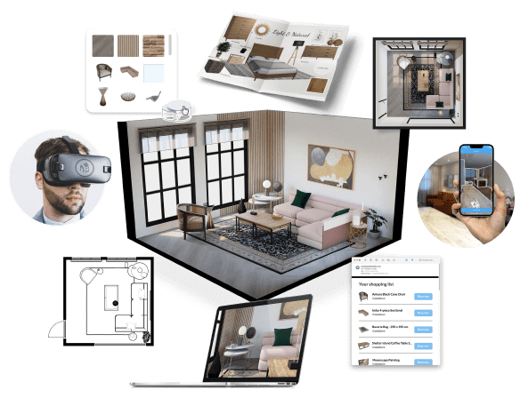 A collection of images of what you can do with Floorplanner